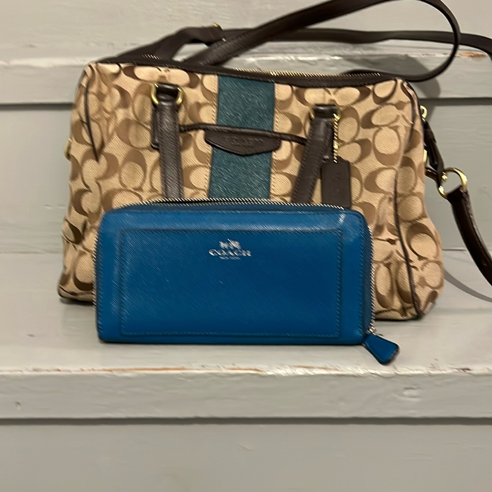 Coach Purse and matching teal wallet- only selling together